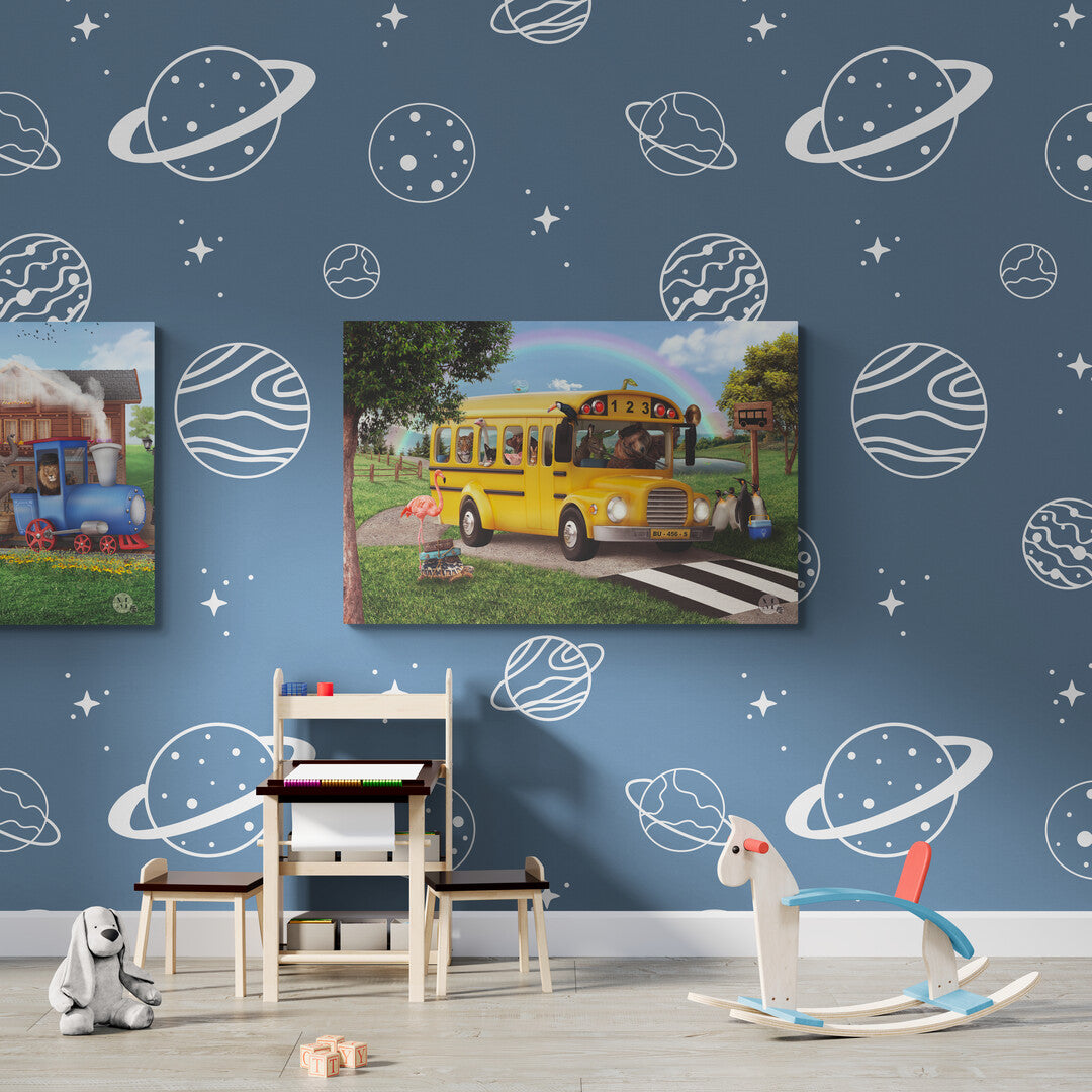 De wielen van de bus