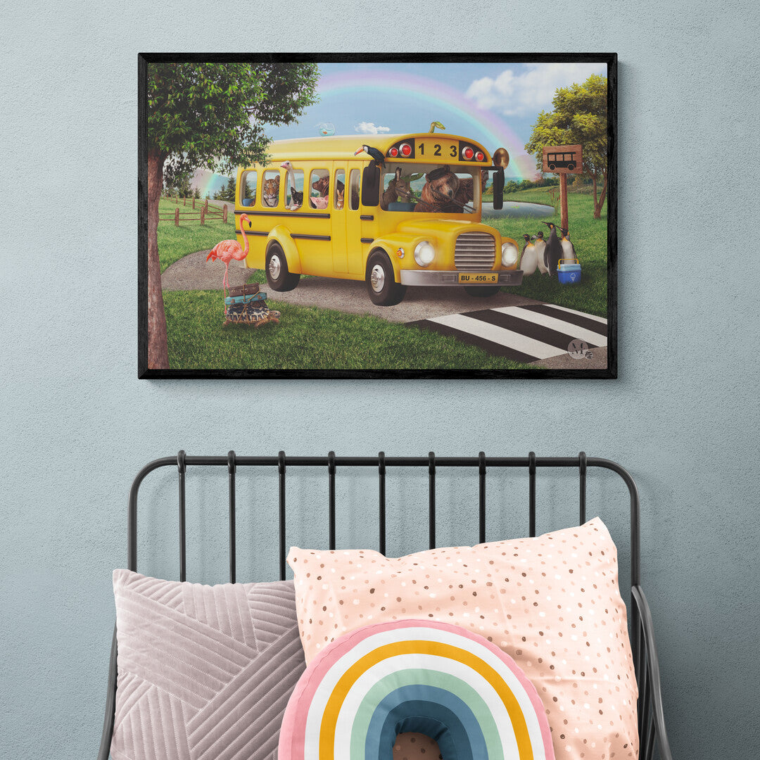 De wielen van de bus